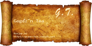 Gegán Tea névjegykártya